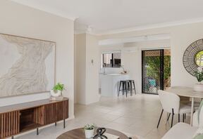 Living and dining through to the kitchen