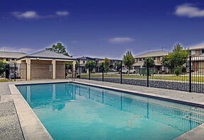 Resort pool and BBQ pavilion at Bayside Vista